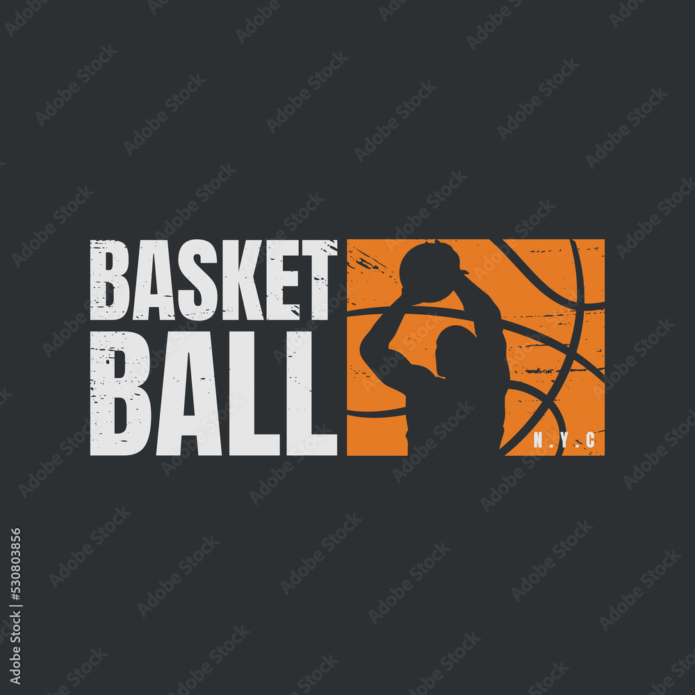 Naklejka premium Basketball illustration typography t-shirt and apparel design