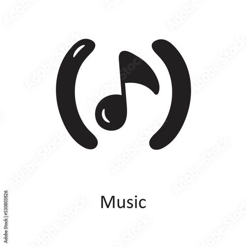 Music Solid Icon Design illustration. Media Control Symbol on White background EPS 10 File