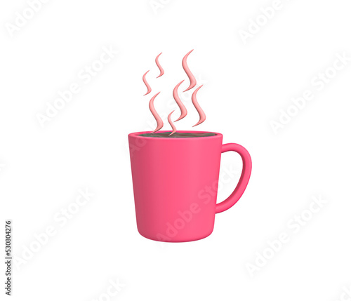 Hot Coffee mug with smoke icon. Hot coffee mug and tea cup 3D icon. Strong coffee in espresso cup and smoke. Food  Beverages Icon. Mug icon. Hot drink  Tea  coffee.  In transparent png