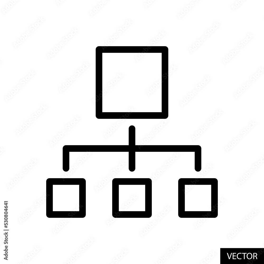Sitemap, Classification concept vector icon in line style design for website design, app, UI, isolated on white background. Editable stroke. Vector illustration. Sitemap, Classification concept vector icon in line style design for website design, app, UI, isolated on white background. Editable stroke. Vector illustration.