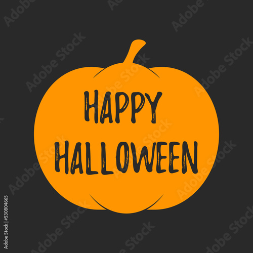 Orange halloween icon isolated on dark background vector illustration