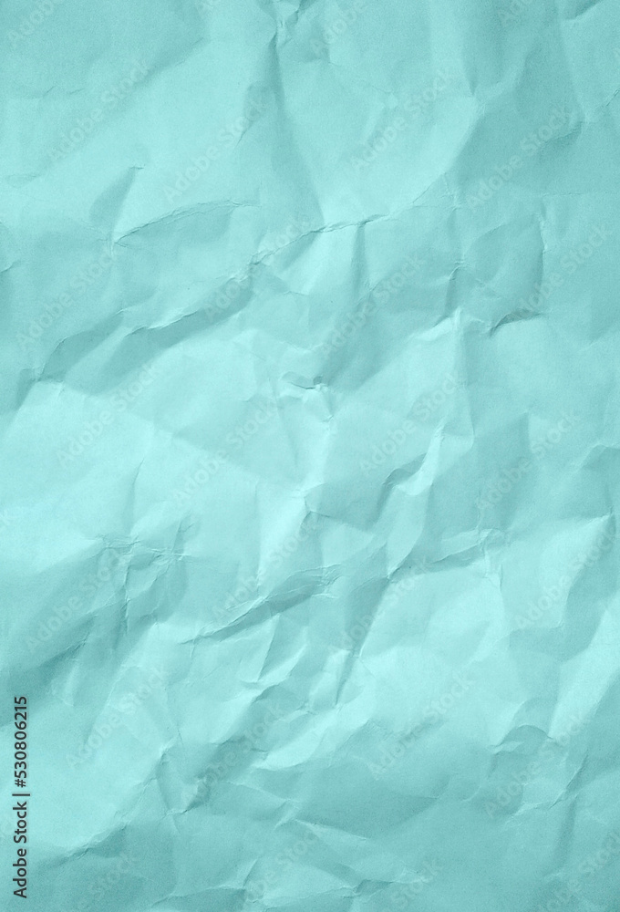 Obraz premium Turquoise crumpled paper texture background