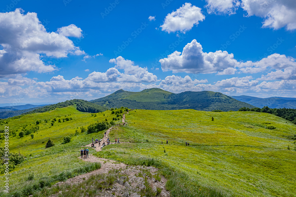 Fototapeta premium Beautiful mountain landscape in the Bieszczady Mountains, Poland.