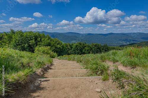 Beautiful mountain landscape in the Bieszczady Mountains, Poland.