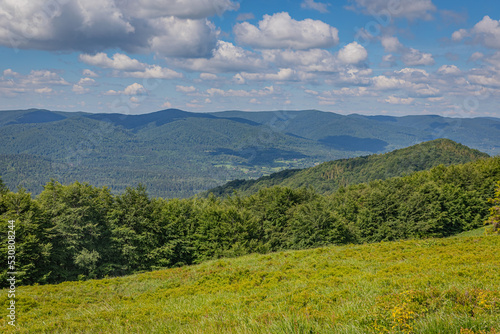 Beautiful mountain landscape in the Bieszczady Mountains, Poland.