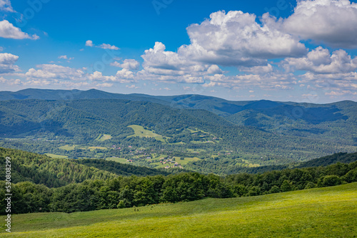 Fototapeta Naklejka Na Ścianę i Meble -  Beautiful mountain landscape in the Bieszczady Mountains, Poland.