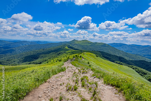 Fototapeta Naklejka Na Ścianę i Meble -  Beautiful mountain landscape in the Bieszczady Mountains, Poland.