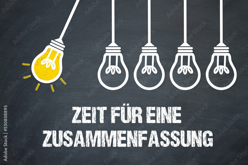 Fototapeta premium Zeit für eine Zusammenfassung 