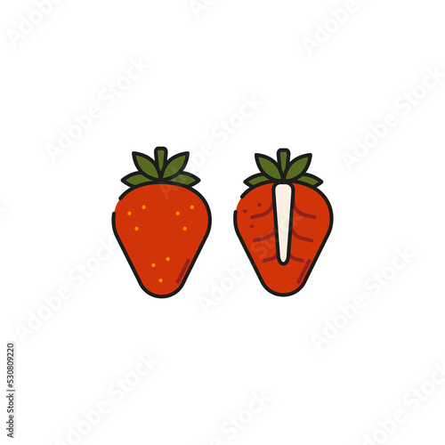 strawberries icon, vector illustration