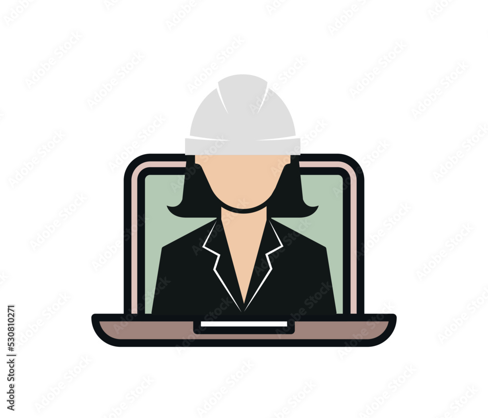 engineer and computer icon. editable vector.
engineer and computer icon. editable vector.