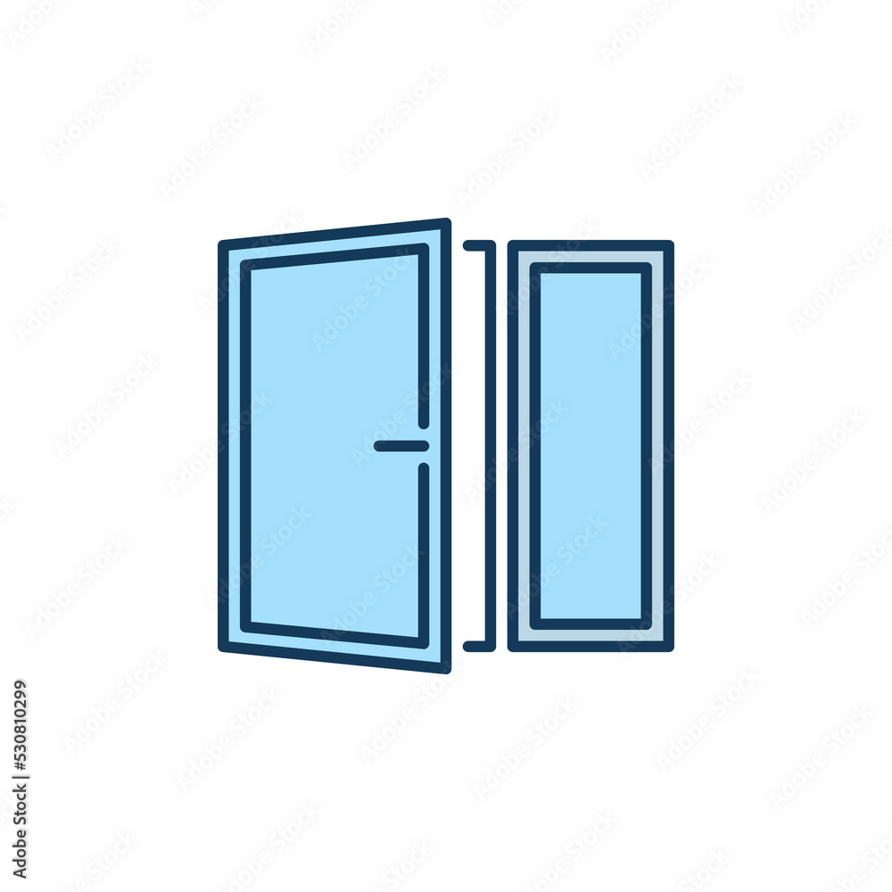 Window vector concept blue simple icon or sign Window vector concept blue simple icon or sign
