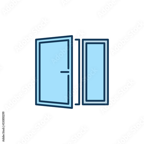 Window vector concept blue simple icon or sign