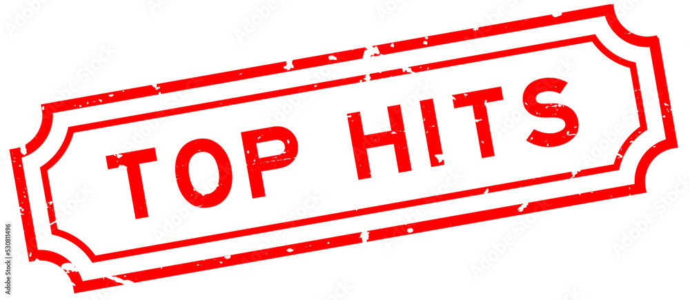 Grunge red top hits word rubber seal stamp on white background Grunge red top hits word rubber seal stamp on white background