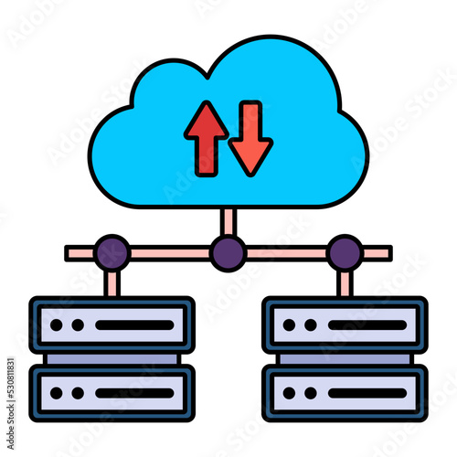 preload transformations Concept, Big Data Transformation in the Cloud Vector Icon Design, Cloud Processing Symbol, Computing Services Sign, Web Services and Data Center stock illustration