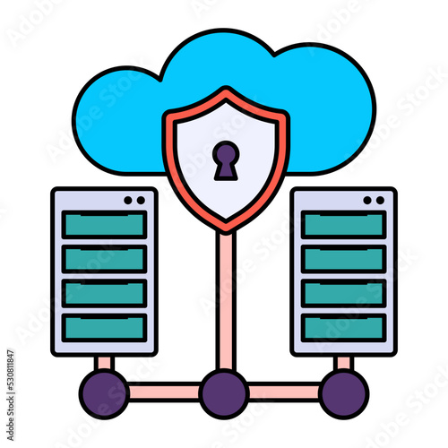 Striping or Mirroring Raid Concept , Redundant Array of Independent Disks Vector Icon Design, Cloud Processing Symbol, Computing Services Sign, Web Services and Data Center stock illustration
