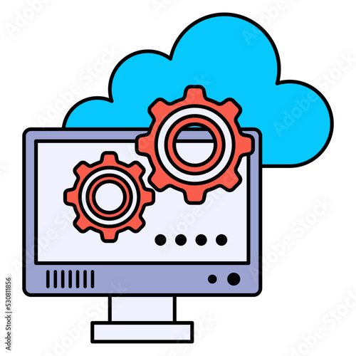 SysOps or devops Administrators Concept,  Internet-based network service Vector Icon Design, Cloud Processing Symbol, Computing Services Sign, Web Services and Data Center stock illustration photo