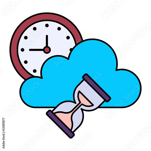 Response time Concept, Faster Deployment and Easier scale  Vector Icon Design, Cloud Processing Symbol, Computing Services Sign, Web Services and Data Center stock illustration