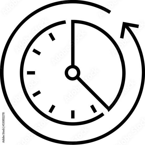 Clockwise Line Vector Icon 