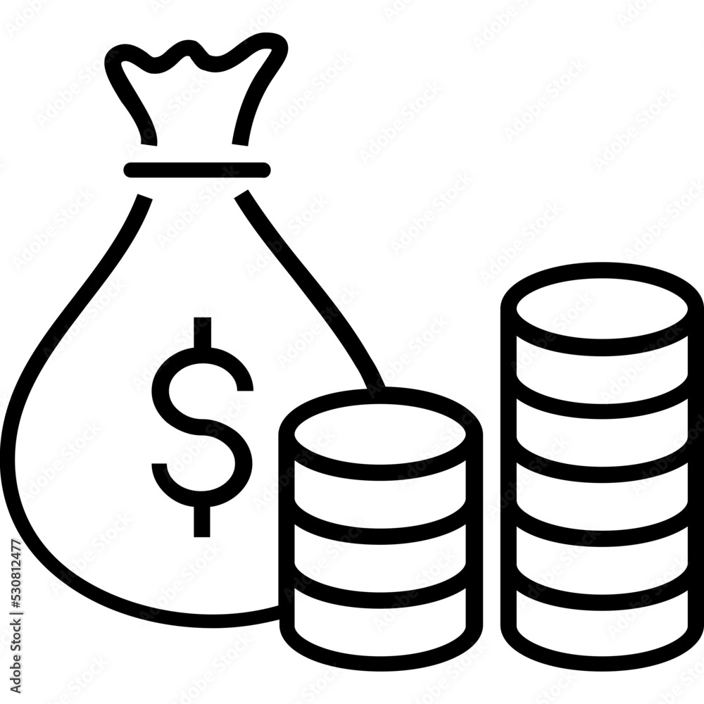Money Sack Line Vector Icon Money Sack Line Vector Icon