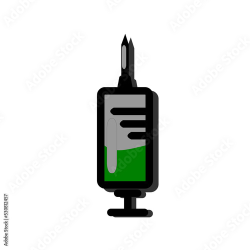 syringe in flat icon style