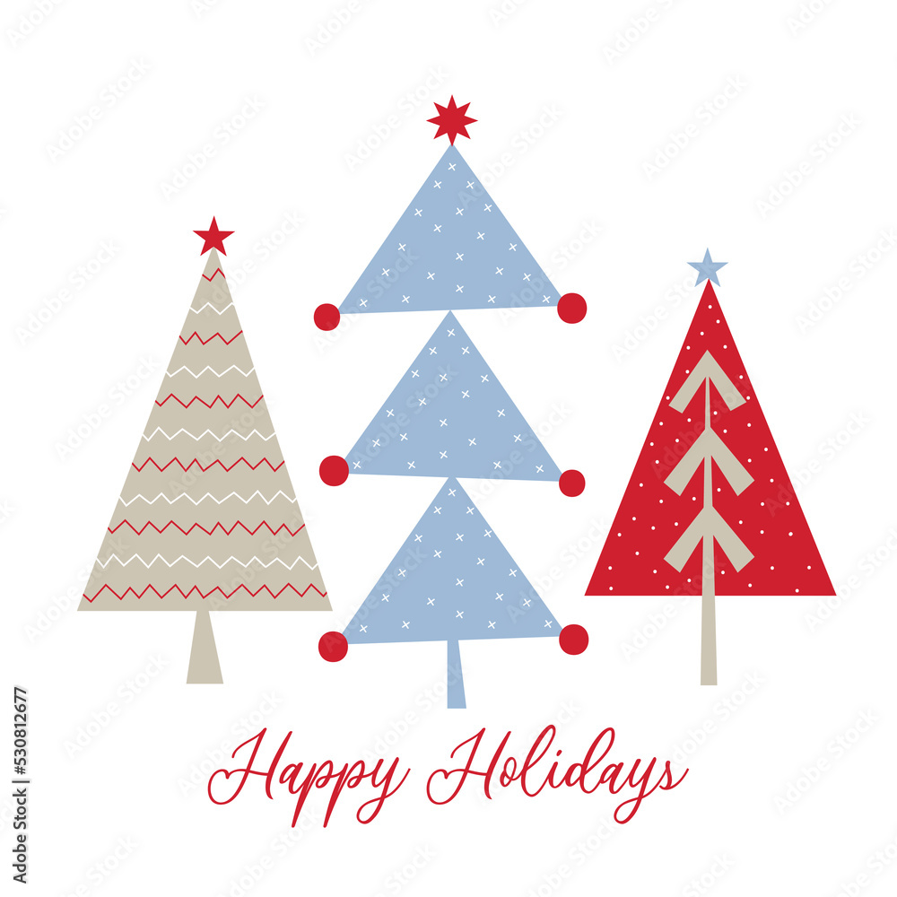 christmas card with cute christmas tree design christmas card with cute christmas tree design