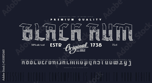 Decorative sans serif font in medieval style