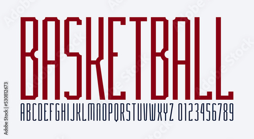Extra condensed sans serif font in sport style