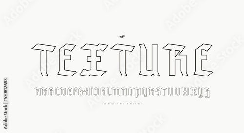 Hollow sans serif font in medieval style