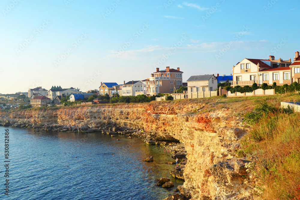 Residential buildings on the Black Sea coast in Sevastopol