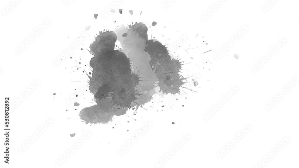 Ink brush stroke. Ink splash. ink slow motion transition reveal. Watercolor ink spot appears. Abstract ink brush blot, splat, fluid art, overlay, alpha matte composition, spreading brush stroke. Ink brush stroke. Ink splash. ink slow motion transition reveal. Watercolor ink spot appears. Abstract ink brush blot, splat, fluid art, overlay, alpha matte composition, spreading brush stroke.
