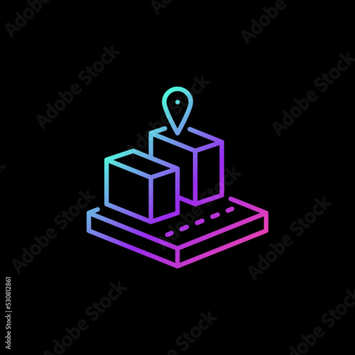 Virtual Land linear colorful icon. Vector NFT concept symbol