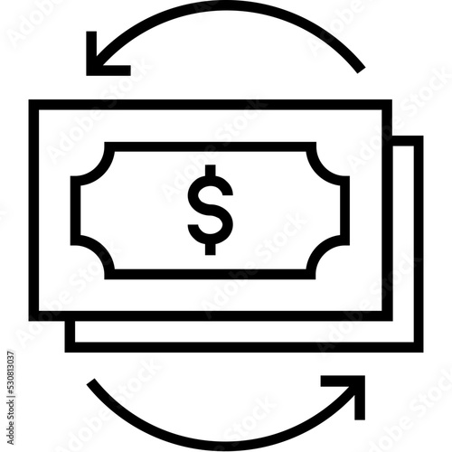 Money Exchange Line Vector Icon 