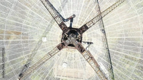 Abandoned station for studying the ionosphere. Zmiiv, Kharkiv Oblast, Ukraine. Aerial. Summer. Institute of the Ionosphere. Plate reflector of the station.