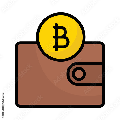 Bitcoin wallet  Vector Icon which is suitable for commercial work and easily modify or edit it

