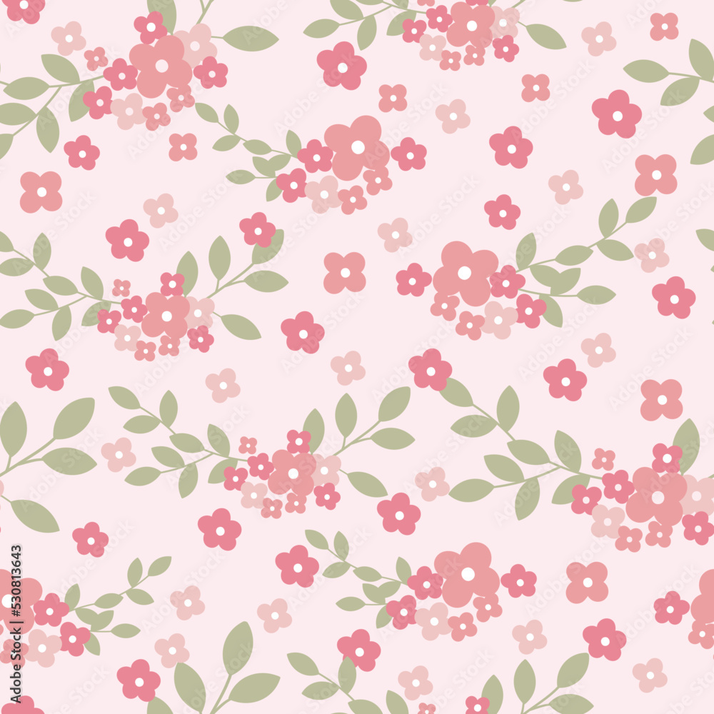 seamless pattern with pink flowers design seamless pattern with pink flowers design