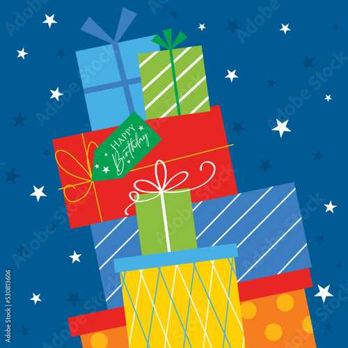 birthday greeting card with birthday gift design