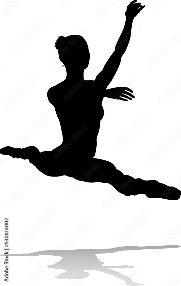 Naklejka premium Ballet Dancer Dancing Silhouette