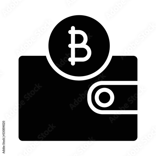 Bitcoin wallet  Vector Icon which is suitable for commercial work and easily modify or edit it


