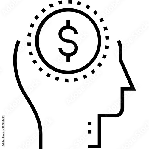 Brain Line Vector Icon 