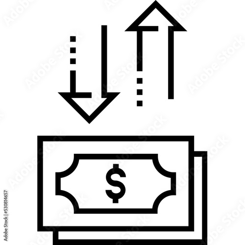 Money Valuation Line Vector Icon 