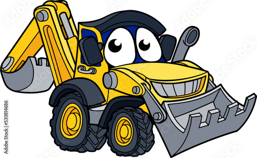 Digger Bulldozer Cartoon Ch...