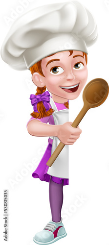 Kid Cartoon Girl Chef Cook ...