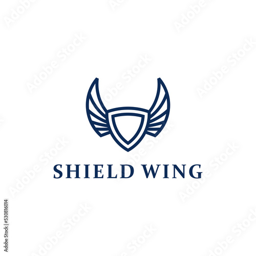 Shield Wing Protect Symbol Logo Design