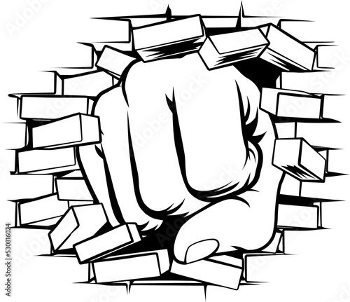 Fist Punching Through Brick...
