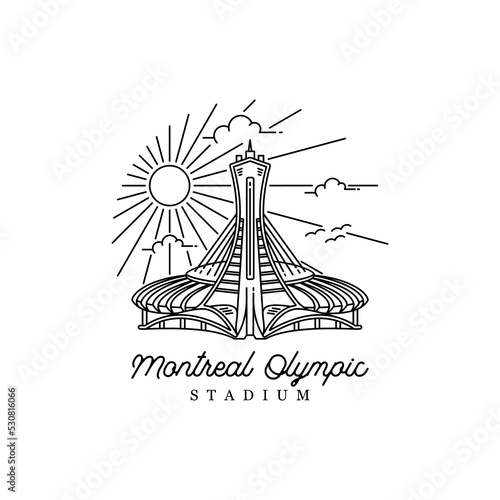 Montreal Olympic Stadium Building Line art Illustration Logo Design