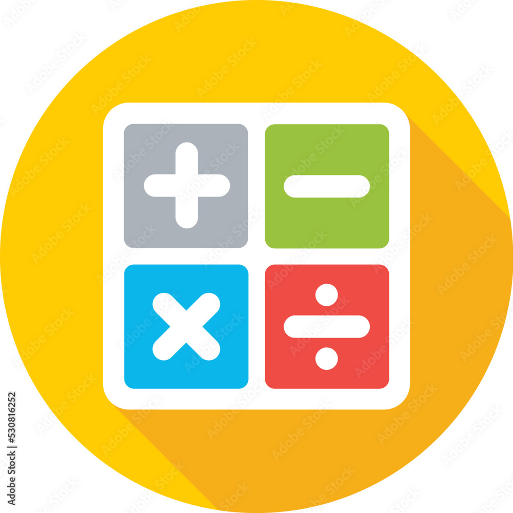 Fototapeta premium Mathematical Symbols Colored Vector Icon