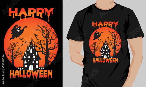 Happy halloween t-shirt design template