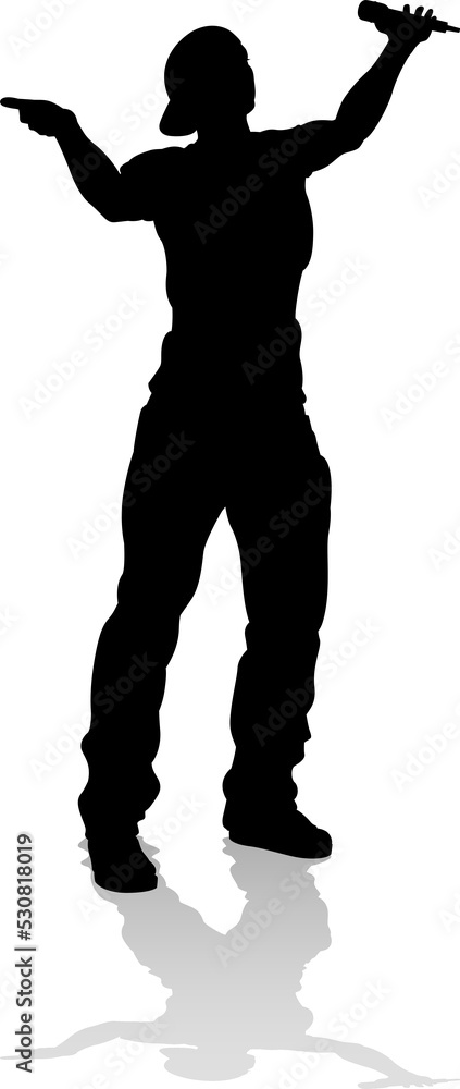 Singer Pop Country or Rock Star Silhouette Singer Pop Country or Rock Star Silhouette