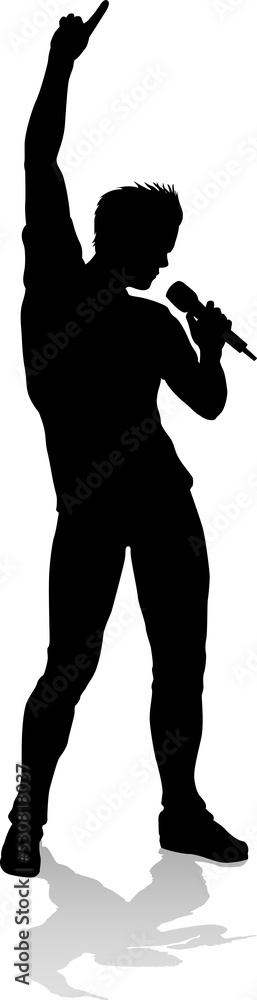 Singer Pop Country or Rock Star Silhouette Singer Pop Country or Rock Star Silhouette