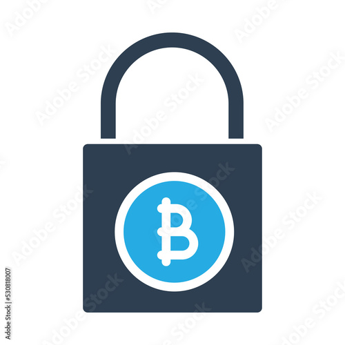 Secure Bitcoin  Vector Icon which is suitable for commercial work and easily modify or edit it
